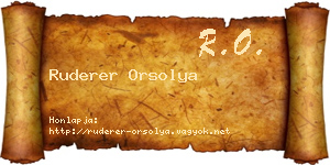 Ruderer Orsolya névjegykártya